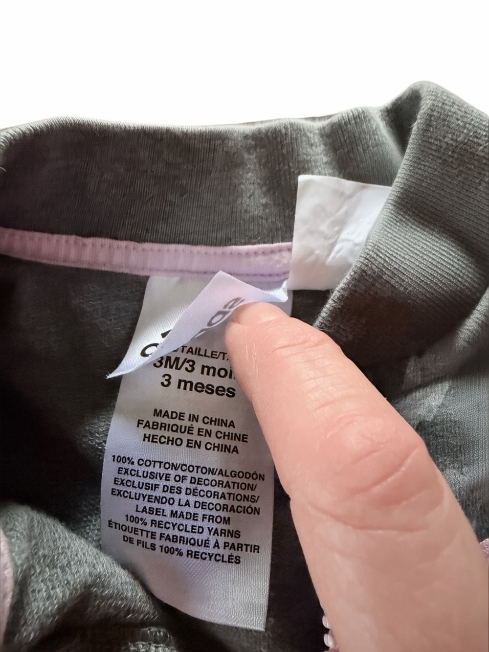 adidas Infant Gray One Piece with Pink Trim and Stripe Accents 3 months - Picture 3 of 3